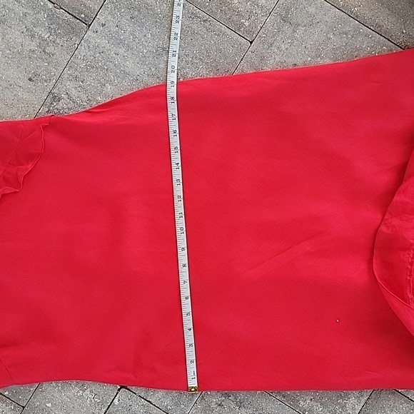 Linen Sleeveless Maxi Dress Sz 10 Side Zipper Asymmetrisal Hem Ruffle Detail - Picture 11 of 11